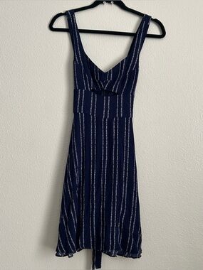 Lulu's Navy and White Striped Mini Dress Size Medium